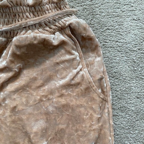 BNWT Gorgeous blush tan peach velvet pants by Kori. Size small. - Picture 9 of 9
